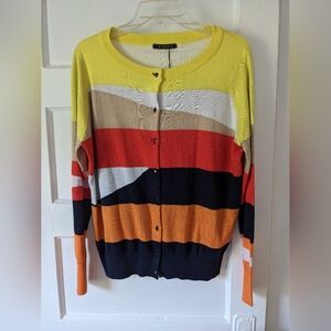 CYRUS Women's Striped Cardigan Sweater - Multicolor